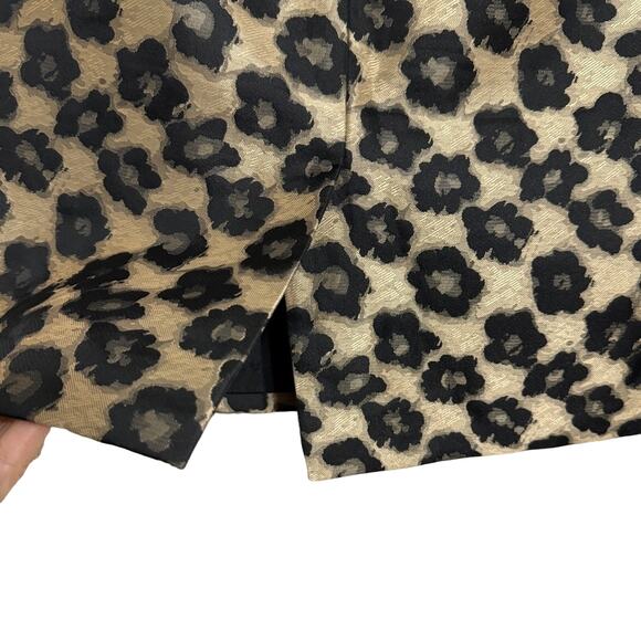 Ann Taylor Maven Jacquard Leopard Pencil Skirt Black Gold Size 8P - Picture 5 of 7